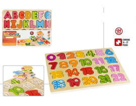 PUZZLE MADERA NUMEROS/LETRAS +24M. 