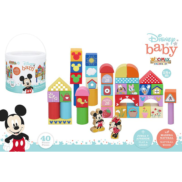 Woomax-Disney Bote 40 Blocks Madera Mickey & Minni